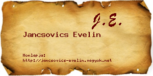 Jancsovics Evelin névjegykártya